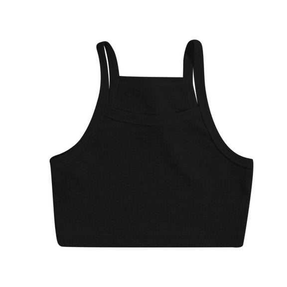 Zanarzt Baby Sleeveless Tank Tops Girls Tank Tops Cotton Dance Tank Tops Basic Undershirts Sleeveless Tops for Gymnastics Ballet Dancewear Black,5-6 Years