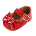 thumbnail image 1 of Zanarzt Baby Summer Shoes Toddler Flower Girl Dress Shoes aby Girl Ballet Mary Jane Flats for Party Wedding Red,US 3, 1 of 8