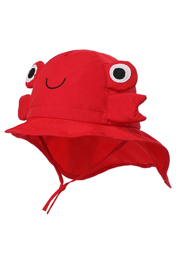 Beach Baby Sun Hat Cute Cartoon Breathable Outdoor Childrens Sun Hat Baby Beach Sun Hat Red,6-12 Months