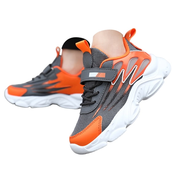 Zanarzt Big Kid Shoes Boys Shoes Kids Tennis School Sneakers Breathable Running Athletic Shoes Orange,US 11.5