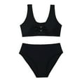 thumbnail image 1 of Splozh Bikini Sets for Teen Girls Swimsuit Comfortable Soft Two Piece Swimsuit Fashion Bikini with Chest Pad Swimsuit Black,8-9 Years, 1 of 8