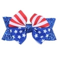thumbnail image 1 of Zanarzt Bows for Baby Girls America 250 Hair Bow Flag Bowknot 4th Of July Hair Bow Pin Bow Hair Clips Blue,3-12 Years, 1 of 7