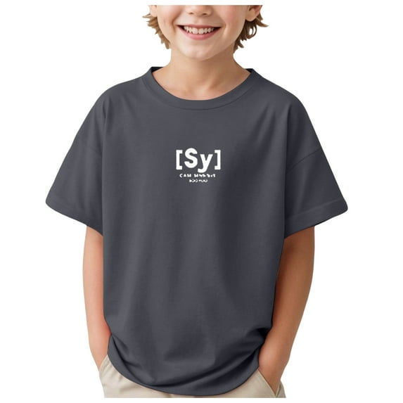 Zanarzt Boy Short Sleeve Shirt Cotton Baby Boy Clothes Birthday Outfit Boy Short Sleeve T Shirt Summer Outfits Back to School Clothes Dark Gray,9-10 Years