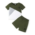 thumbnail image 1 of Zanarzt Boy Summer Outfits Cotton Toddler Baby Boy Clothes Outfits Short Summer Sleeve Printed Shirt Shorts Sets 2PC Little Boy Clothing Green,2-3 Years, 1 of 9