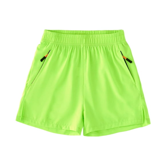 Zanarzt Boys' Athletic Shorts Boys Pull On Shorts Cotton Pull On Boy Shorts Casual Summer Kids Shorts with Pockets 12-13 Years,Green