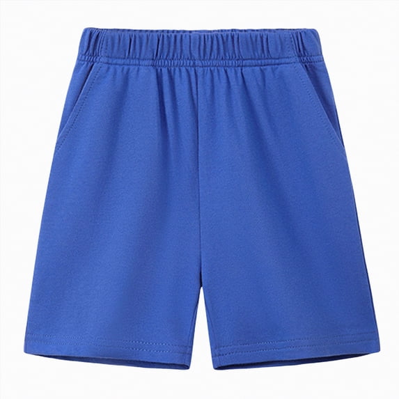 Zanarzt Boys Athletic Shorts Boys Shorts Kids Pull on Youth Athletic Casual Sweat Shorts with Pockets 4-5 Years,Blue