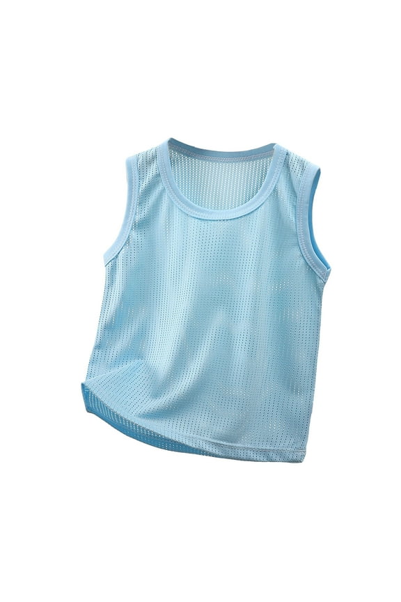 Boys Athletic Tank Top Boys Active Athletic Performance Tank Top Sleeveless Undershirt Cool Training Workout Shirts Light Blue,3-4 Years