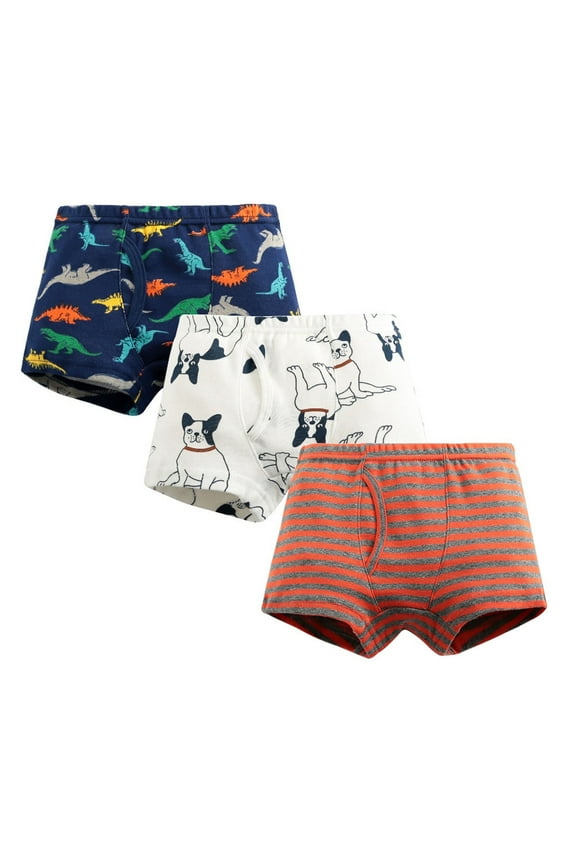 Boys Boxer Underwear Boys Boxer Briefs Toddler Kids Soft Cotton Underwear 3 Pairs Little Big Boy Shorts Set Back to School Must Haves Watermelon Red,6-7 Years