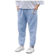 thumbnail image 1 of Zanarzt Boys Casual Jogger Pants Toddler Boy Girl Casual Soft Trousers Baby Summer Fall Comfy Cotton Pants Back to School Clothes Light Blue,4-5 Years, 1 of 5