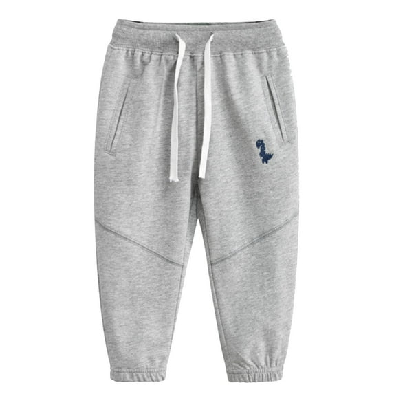 Zanarzt Boys Light Cotton Jogger Pants Pants Roomy Fit Organic Cotton for Baby Boys Girls Unisex Light Gray,8-9 Years