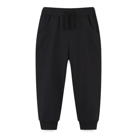 Zanarzt Boys' Pants Boys Sweatpants Athletic Workout Kids Clothes Boys Joggers with Pocket and Drawstring Black,4-5 Years