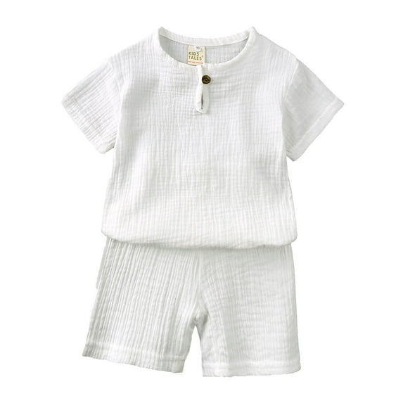 Zanarzt Boys Short Sleeve Tee And Short Set Toddler Boy's Short Sleeve T Shirt and Short Set White,3-4 Years