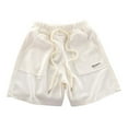 thumbnail image 1 of Zanarzt Boys Summer Shorts Cotton Toddler Boys Girls Cotton Athletic Running Shorts Kids Summer Casual Fashion Soccer Shorts White,6-7 Years, 1 of 3