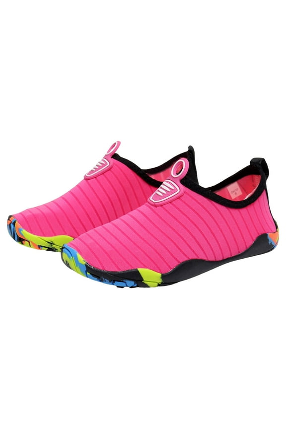 Boys Swim Shoes Toddler Water Shoes for Toddler Kids Boys Girls Barefoot Aqua Socks Beach Swim Outdoor Sports Shoes Hot Pink,US 12