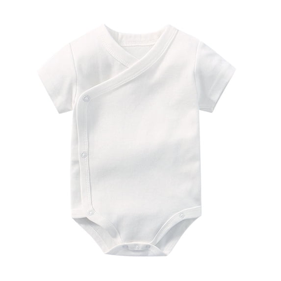 Zanarzt Cotton Romper Baby Boy Baby Bodysuits Soft Cotton Short Sleeve Romper Playsuits Outfits White,6-9 Months