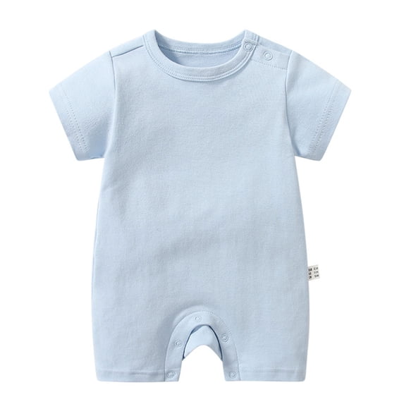 Zanarzt Baby Girl Summer Bodysuit Short Sleeve Bodysuits One Piece Organic Cotton for Infant Baby Boys Girls Unisex Light Blue,18-24 Months