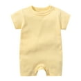 thumbnail image 1 of Zanarzt Cotton Short Sleeve Bodysuit Baby Baby Boys Girls Short Sleeve Romper Baby Cotton Short Sleeve Bodysuits Yellow,3-6 Months, 1 of 3