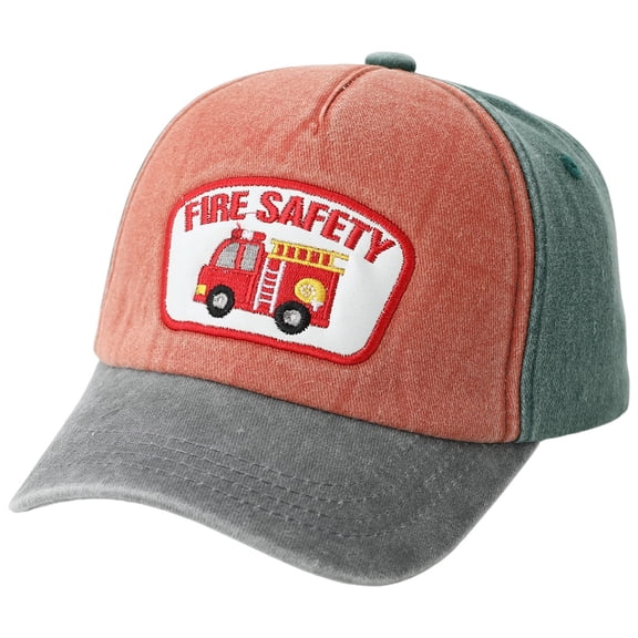 Zanarzt Cute Embroidery Kids Baseball Cap Truck Baseball Cap with Patchwork Embroidery Color Blocking Cartoon Childrens Cap Green,3-8 Years