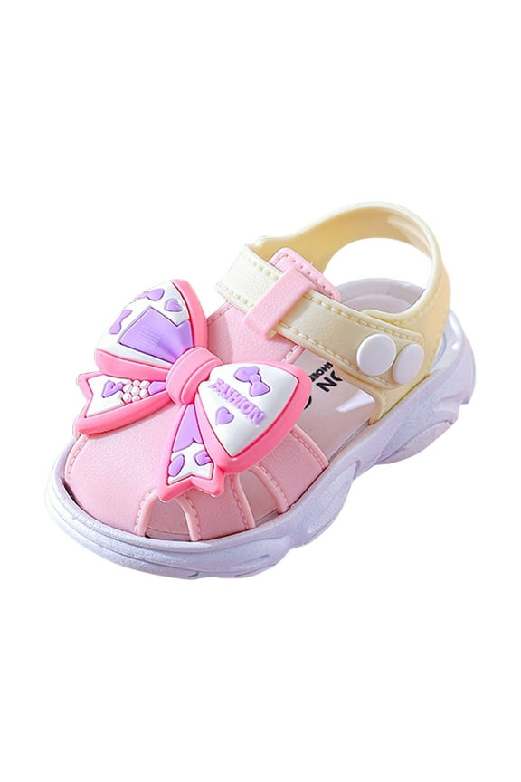 Dress Shoes for Girls Infant Baby Girls Sandals Breathable Summer Outdoor Beach Shoes Lightweight Toddler Flower Bowknot Anti Slip Sandals Pink,US 4
