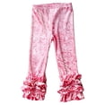 thumbnail image 1 of Zanarzt Flare Leggings for Girls Toddler Girls Ruffles Leggings Cotton Pants Kids Stretchy High Waist Legging Pink,1-2 Years, 1 of 9