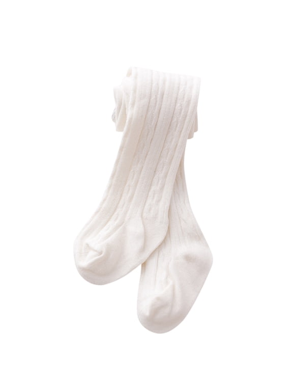 Fleece Leggings Girls Baby Toddler Girls Boys Cable Knit Tights Cotton Footed Leggings Pantyhose Stocking Pants White,6-12 Months