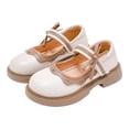 thumbnail image 1 of Zanarzt Girl Dress Shoes Girls' Shoes Soft Soled Leather Shoes Matching Dresses Performances Bow Tied Fashionable Shoes Beige,US 13, 1 of 9