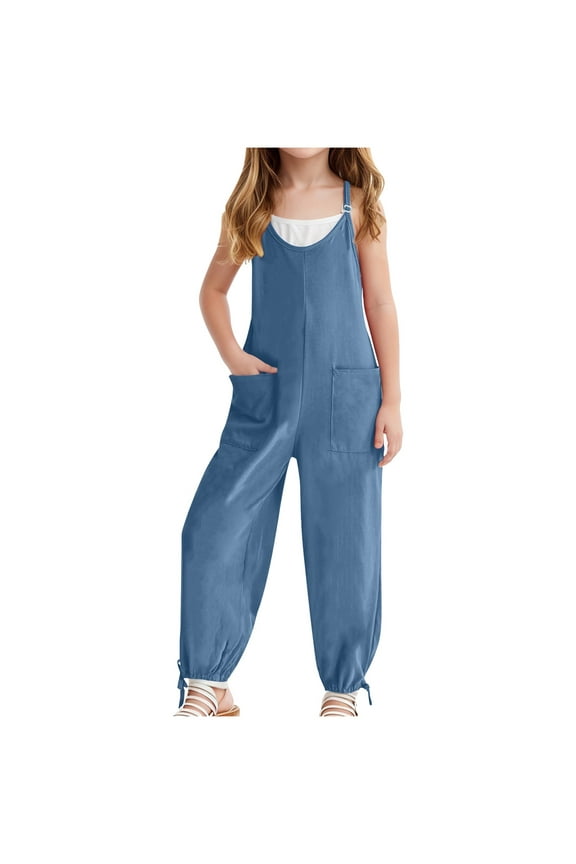 Girl One Piece Romper Toddler Girls' Romper Jumpsuit Toddler Girl Clothes Baby Summer Romper Jumpsuit for Kids Blue,9-10 Years