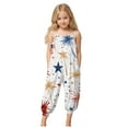 thumbnail image 1 of Zanarzt Girls 4th Of July Romper Girls 4th of July Outfit Sleeveless Strap Romper Baby Kid Patriotic Rompers Jumpsuit Light Blue,7-8 Years, 1 of 5