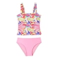 thumbnail image 1 of Zanarzt Girls Bikini Swimsuit Girls Swimsuit Floral Cut Out Two Piece Tankini Bathing Suit Swimwear Pink,10-11 Years, 1 of 8