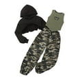 thumbnail image 1 of Zanarzt Girls Clothes Outfits Cute Tween Girls Clothes T-Shirt Top + Cargo Pants + Cover up 3pcs Outfit Set Green,7-8 Years, 1 of 7