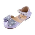 thumbnail image 1 of Zanarzt Girls Dress Shoes Girls Dress Shoes Mary Jane Princess Shoes Girls' Flats Low Heels Flower Wedding Party Footwear for Toddler Little/Big Kid Purple,US 1, 1 of 9