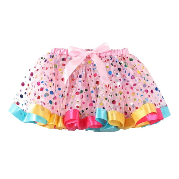 Zanarzt Girls Layered Rainbow Tutu Skirt Girls Rainbow Tutu Skirt Dance Dress Ruffle Tiered Clubwear Pink,2-4 Years