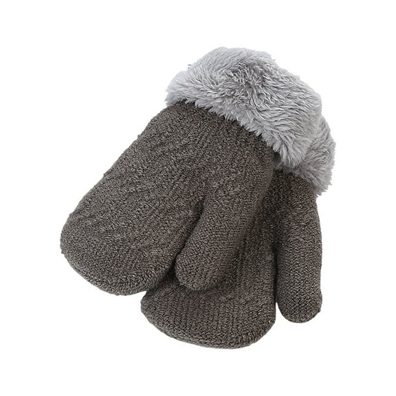 Zanarzt Girls Mittens Baby Girl Mittens Fleece Toddler Boy Mittens Warm Kids Winter Gloves Unisex Cold Weather Baby Gloves Grey,0-36 Months