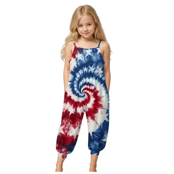 Zanarzt Girls One Piece Jumpsuit Girls Jumpsuit Kids Fashion Sleeveless Wide Leg Romper One Piece Summer Outfits Blue,1-2 Years