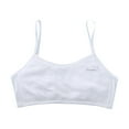 thumbnail image 1 of Zanarzt Girls Padded Bralette Cotton Sport Cami Bras Cotton for Teens Girls Training Bras with Adjustable Straps Pads Back to School Clothes White,One Size, 1 of 6