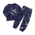 thumbnail image 1 of Zanarzt Girls Pajamas Boys Pajamas Toddler Boys Long Sleeve Cotton Kids Sleepwear Sets Navy,4-5 Years, 1 of 5