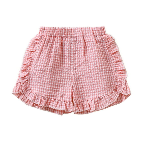 Zanarzt Girls Pull On Shorts Toddler Shorts Boys Girls High Waist Solid Color Shorts Bottoms Summer Pink,9-12 Months
