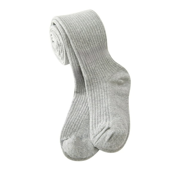 Zanarzt Girls School Pants Warm Stretchy Toddler Kids Baby Girls Cotton Leggings Knitted Tights Stretchy Basic Full Length Pants Spring Stocking Grey,2-4 Years
