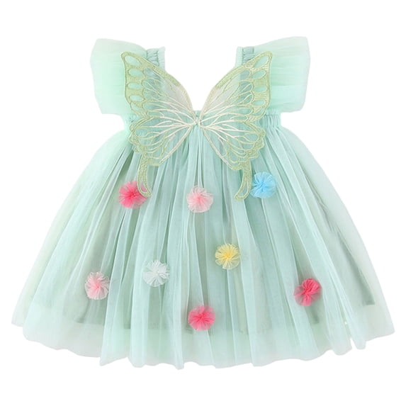 Zanarzt Girls Spring Dress Toddler Kids Girls Dress Sparkle Tulle Wedding Formal Birthday Dresses Light Purple,1-2 Years