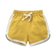 thumbnail image 1 of Zanarzt Girls Summer Shorts Baby and Toddler Girls' Cotton Shorts Shorts Solid Bike Short with Pocket and Drawstring Yellow,13-14 Years, 1 of 3