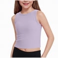 thumbnail image 1 of Zanarzt Girls Summer Tops Girls Tank Tops Cute Crop Tops for Teen Kids Ribbed Knit Athletic Dance Basic Top 11-12 Years,Purple, 1 of 7