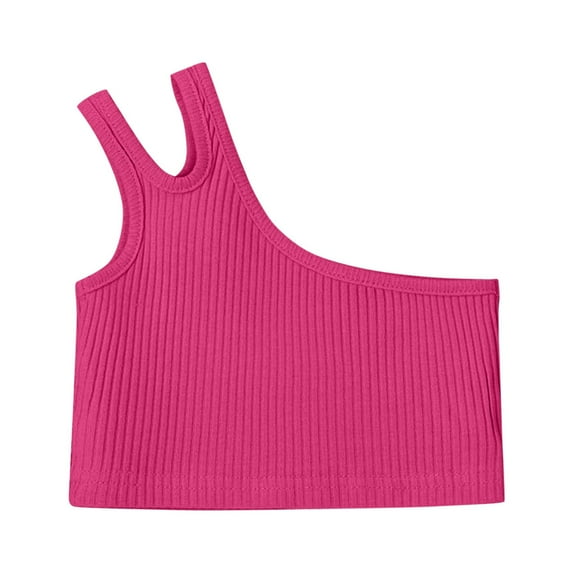 Zanarzt Girls Tank Tops Racerback Sleeveless Soft Undershirt Tank Top Cotton Undershirt Sleeveless Shirts for Kids Girls Or Boys Hot Pink,5-6 Years