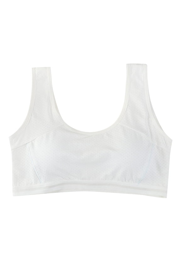 Girls Training Bra Girls Soft Training Bras Seamless First Bra Girls Sports Bras Pads Back to School Clothes White,12-15 Years