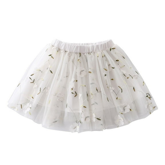 Zanarzt Girls Tutu Skirts Toddler Tutu Skirt Girls Rainbow Tutu Skirt Dance Dress Ruffle Tiered Clubwear White,5-6 Years
