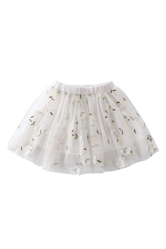 Girls Tutu Skirts Toddler Tutu Skirt Girls Rainbow Tutu Skirt Dance Dress Ruffle Tiered Clubwear White,5-6 Years