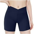 thumbnail image 1 of Zanarzt Girls Yoga Bike Shorts Girls Athletic Biker Shorts Kids Teen High Waist Lounge Active Dance Yoga Running Soft Navy,7-8 Years, 1 of 4