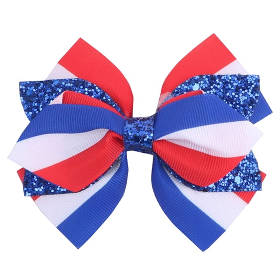 Zanarzt Hair Bows Independence Day Hair Bow Flag Bowknot 4th Of July Hair Bow Pin Bow Hair Hairpins 250 Anniversary Hair Bow Clips Watermelon Red,3-12 Years
