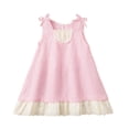 thumbnail image 1 of Zanarzt Baby Dresses Toddler Girl Summer Dress Little Girls Casual Beach Party Bowknot Sling Sundress 9-10 Years,Pink, 1 of 9