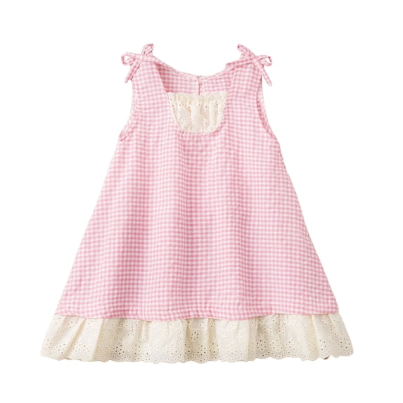 Zanarzt Baby Dresses Toddler Girl Summer Dress Little Girls Casual Beach Party Bowknot Sling Sundress 9-10 Years,Pink