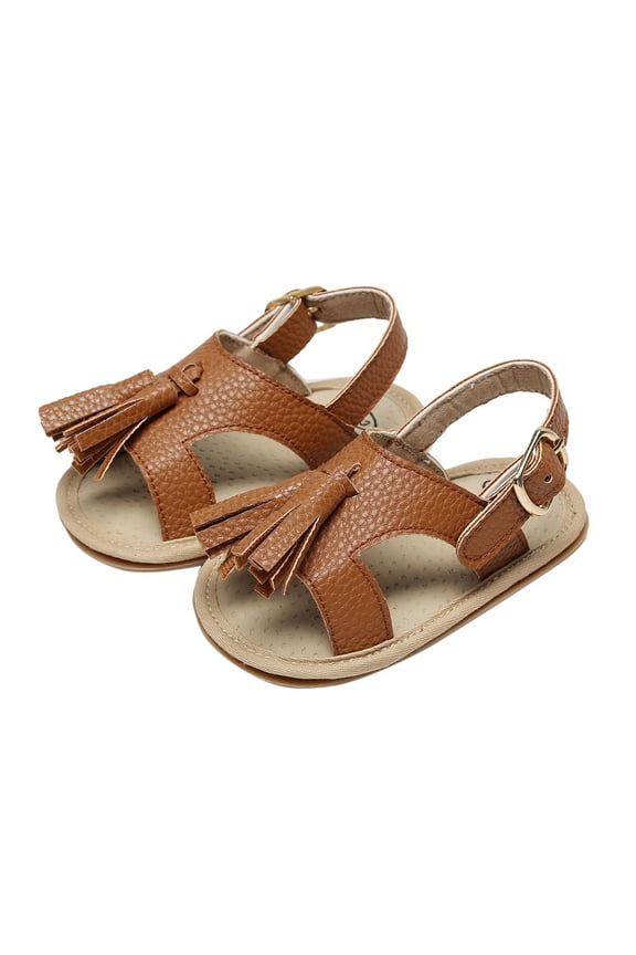 Infant Baby Boys Girls Sandals Baby Girls Sandals Soft Sole Anti Slip Open Toe Breathable Summer Outdoor First Walker Shoes Baby Sandals Brown,7